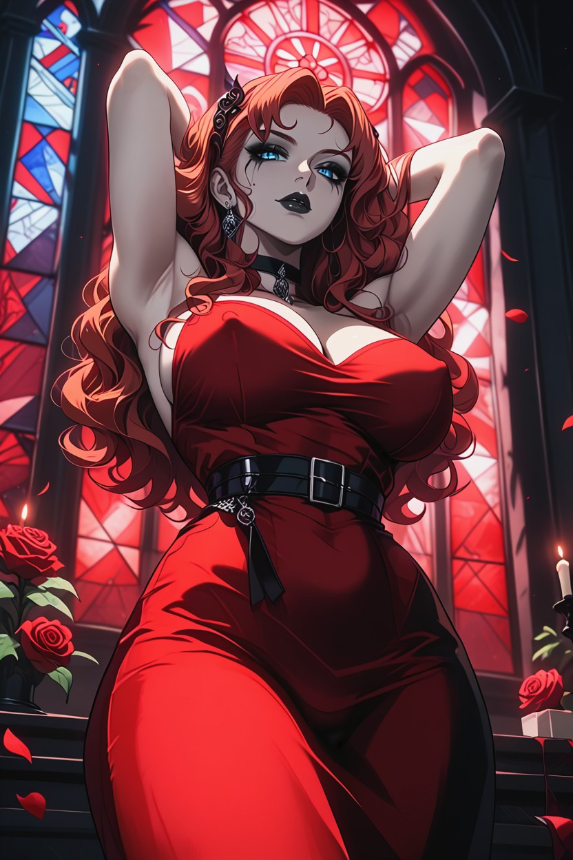 Large Breasts, Fit Dress, Erect Nipples Hentai AI Porn
