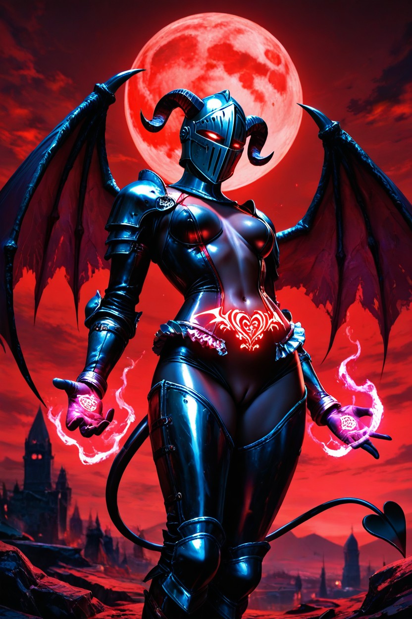 Glowing Womb, Dark Night, Gothic AI Porn