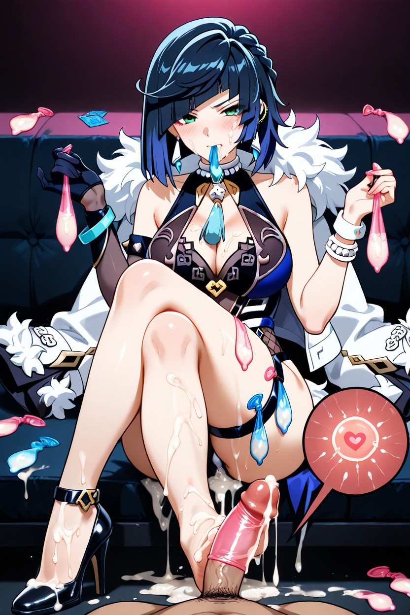 Drenched In Cum, Semen Soaked High Heels, Swallowing Semen Hentai IA