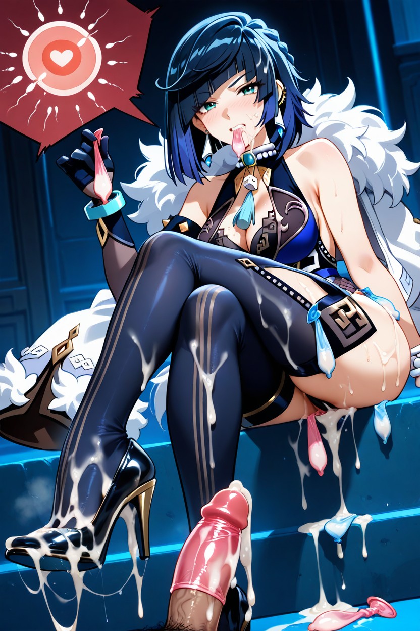 A Lot Ring Used Condom Thigh Circumference, Cum On Body, Cum Dump Hentai AI Porn
