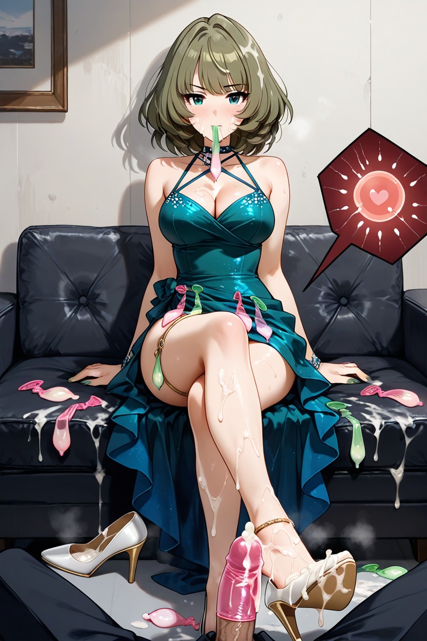 Condom, A Lot Ring Used Condom Thigh Circumference, Used Condom Hentai AI Porn