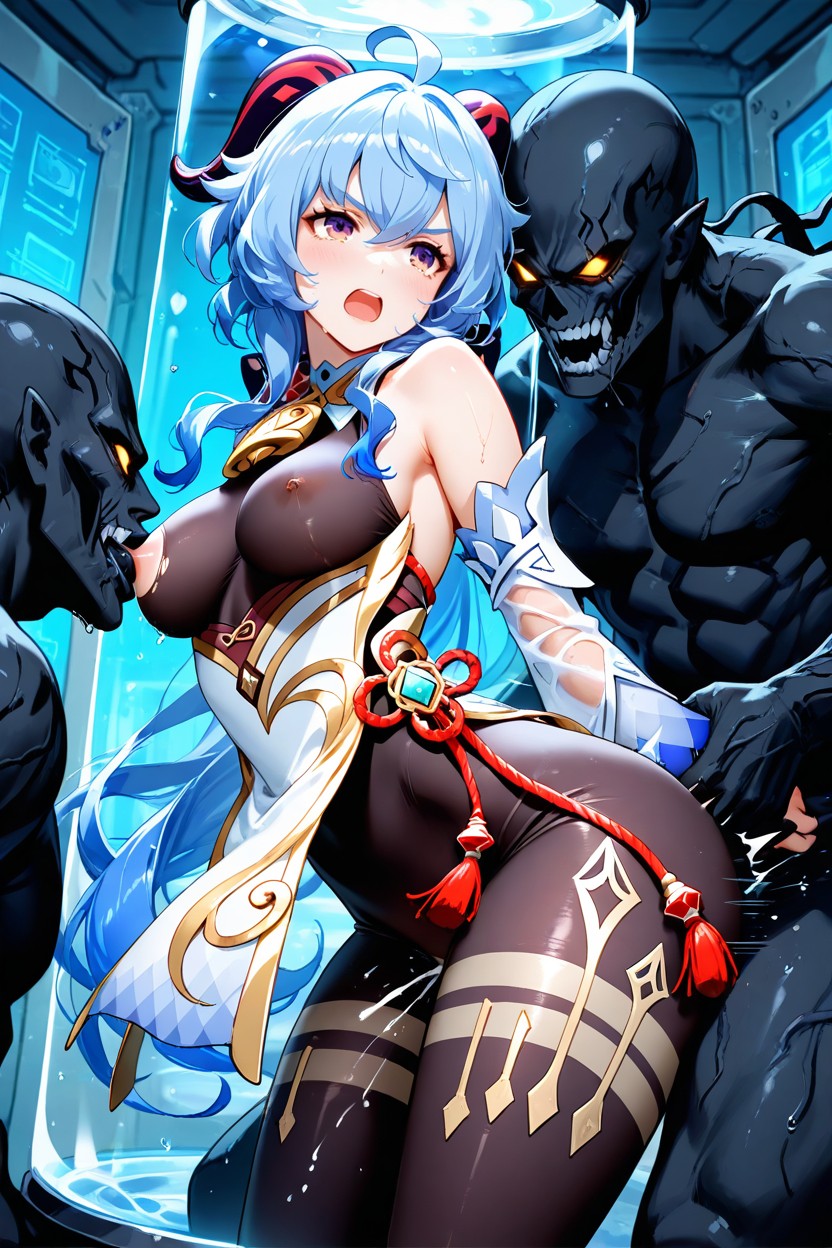Laying, Angry, Red Tassel Accessory On Her Waist Hentai AI Porn