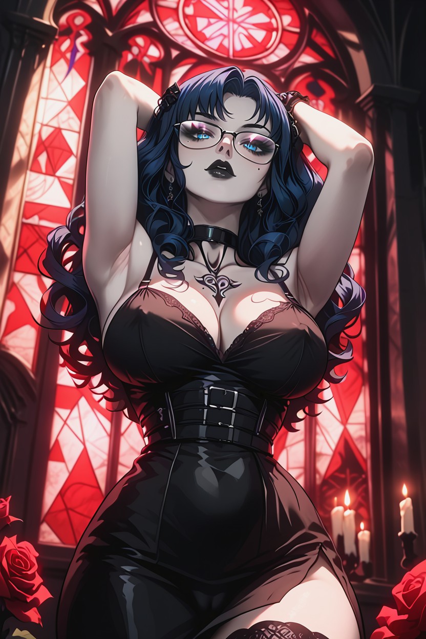Aura Of Desire And Mystery, Sexy Glasses, Beauty Mark On Cheek Hentai AI Porn