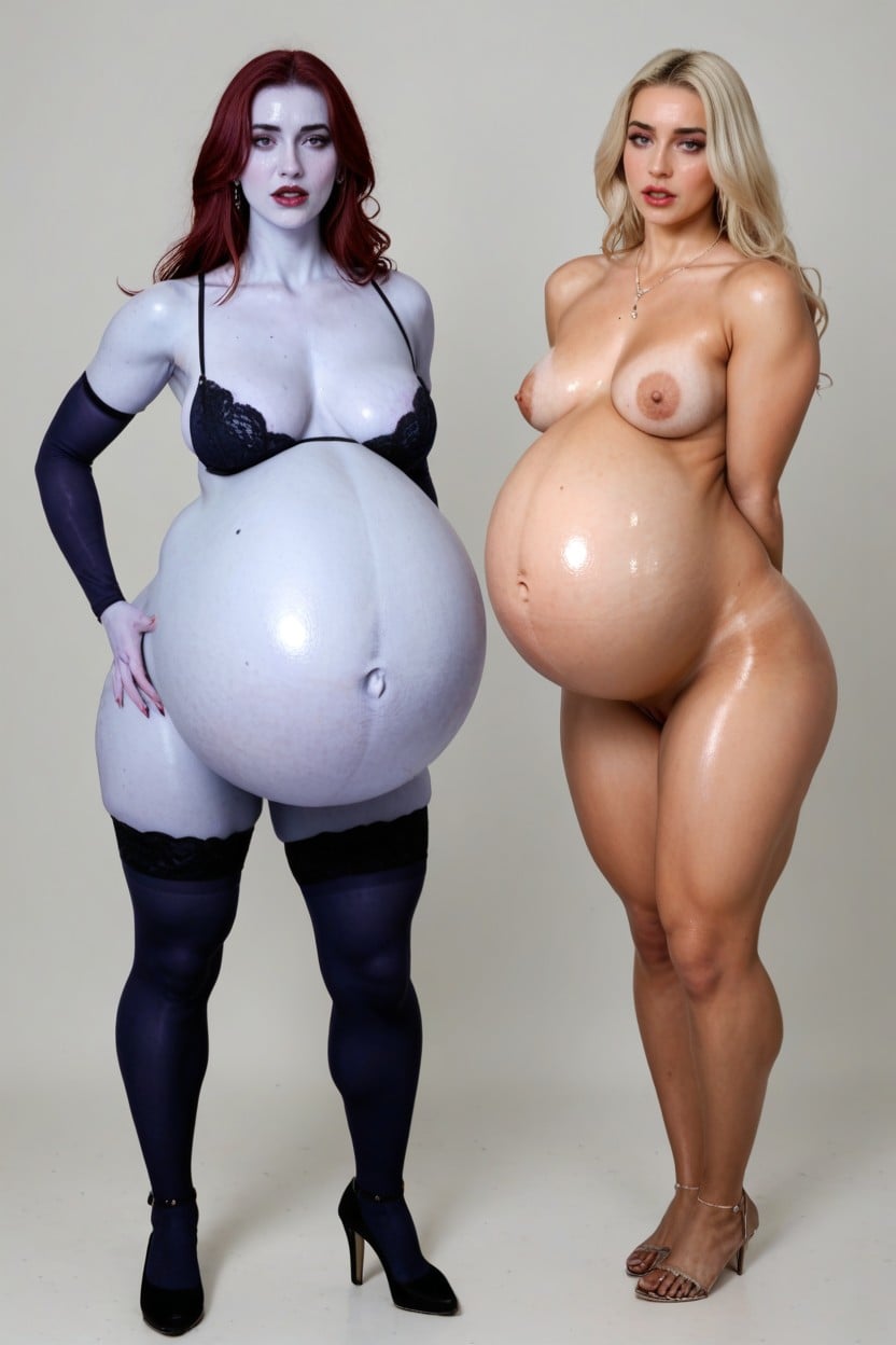 Dark Blue Skin Like A Blueberry, Super Model, Multiple Views Of Woman Like Front Side And Back AI Porn