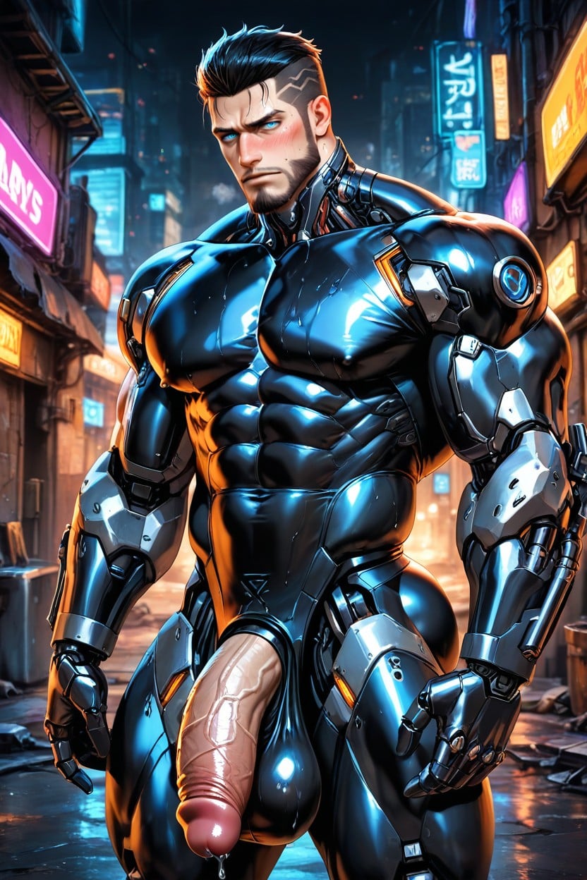 Thick Neck, Black Metal Cyborg, Foreskin AI Gay Porn
