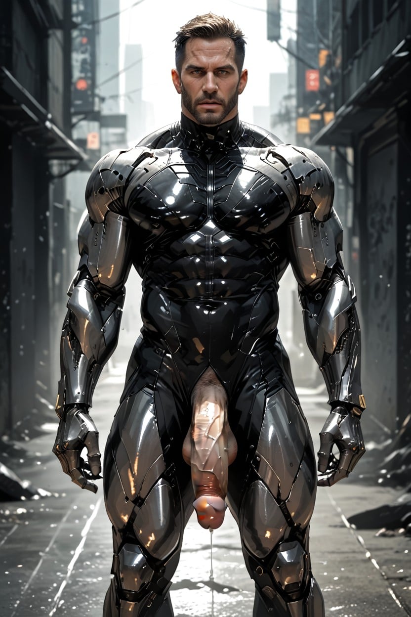 Oversized Muscles, Wide Angle, Full Body AI Gay Porn