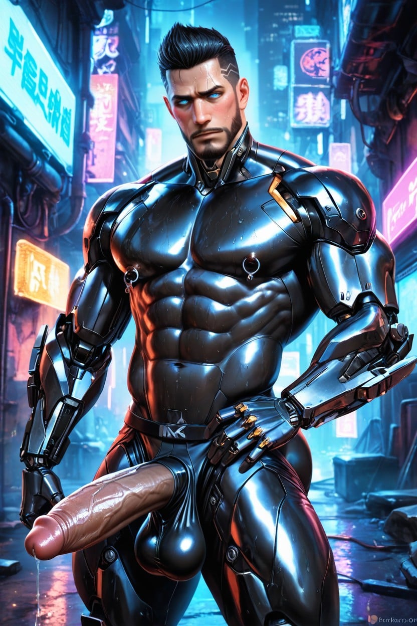 Adam Jensen, Hunk, Blushing AI Gay Porn