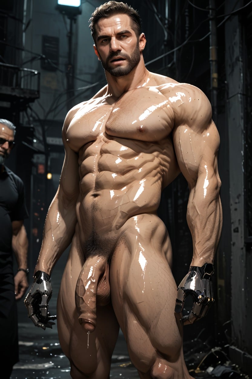 Detailed Abs, Fat Cock, Standing AI Gay Porn