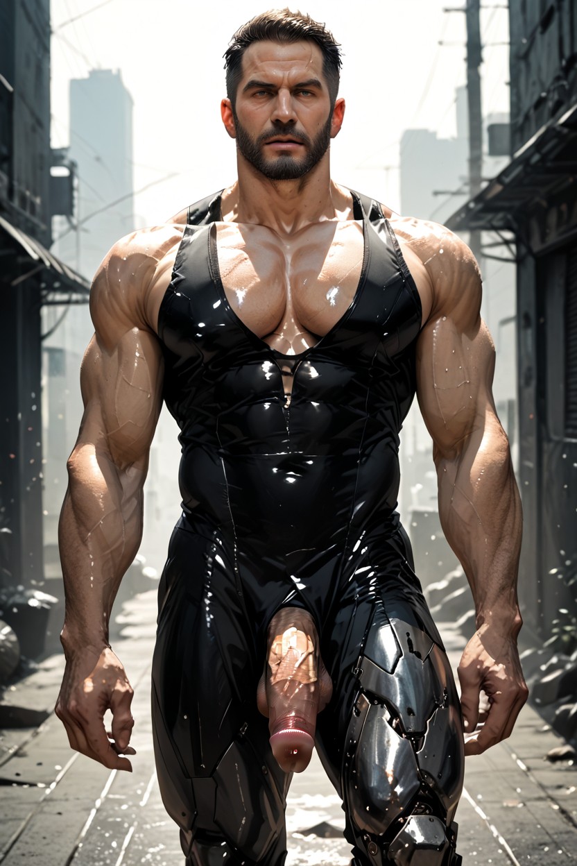 Wide Angle, Metal Legs, Erect Nipples AI Gay Porn