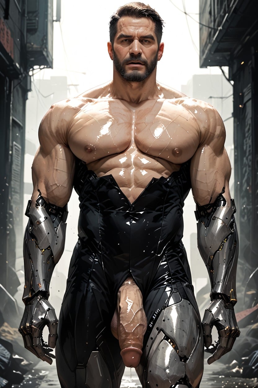 Robot Limbs, Blushing, Metal Legs AI Gay Porn