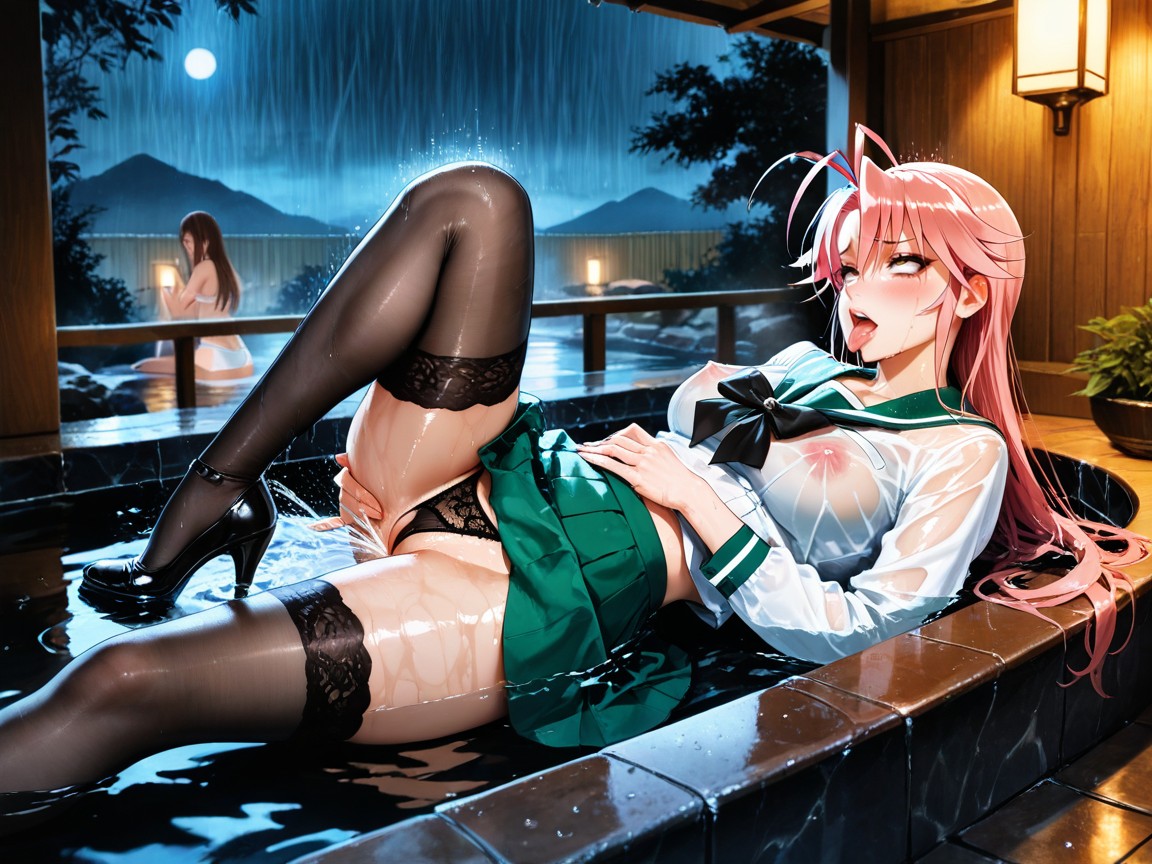 First Woman Is Busujima Saeko From Hotd, Mascara, Horny Hentai IA