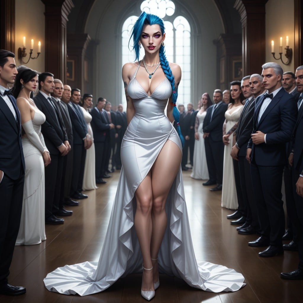 Blue Clothes, Round Ass, Diamond Necklace AI Porn