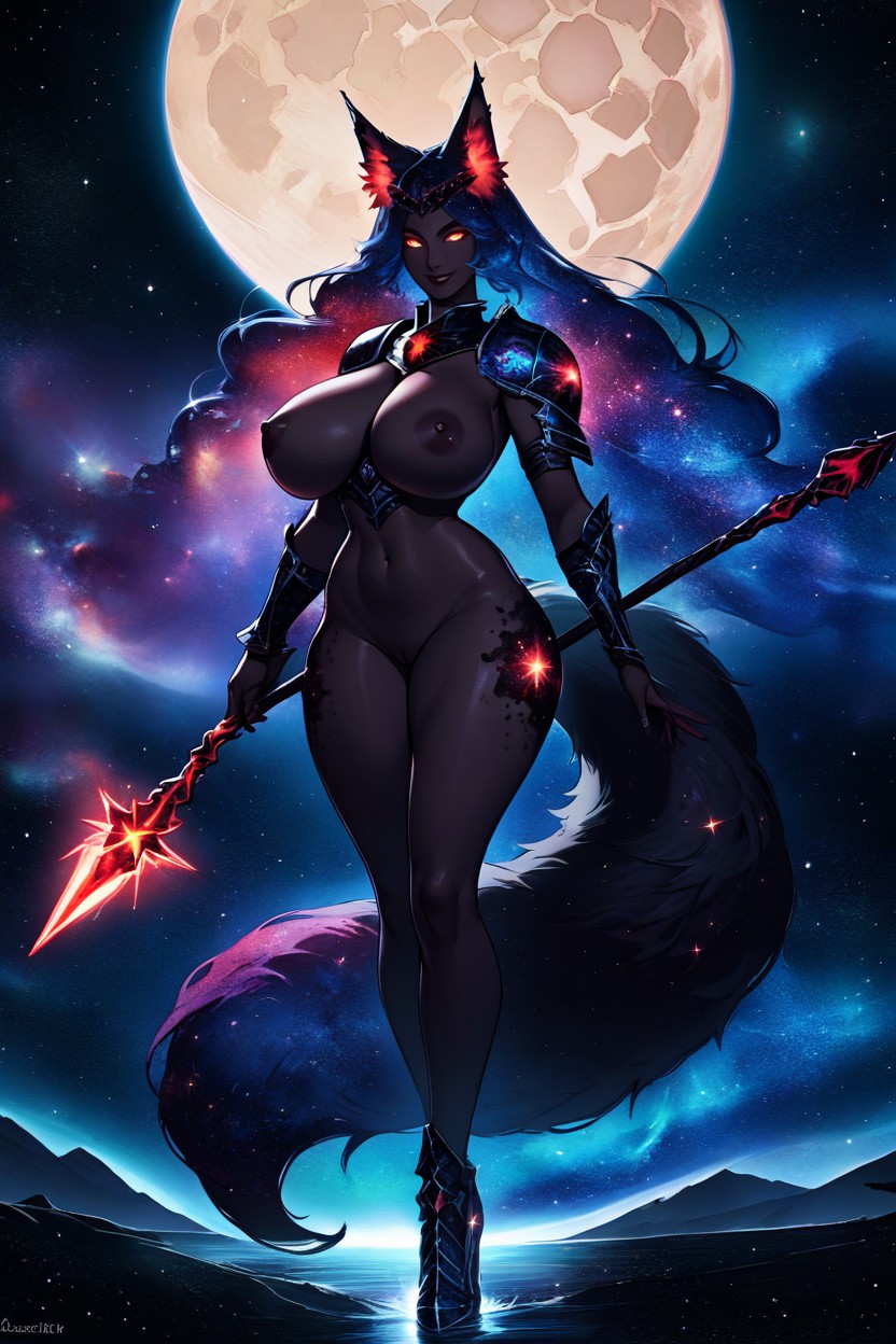 Plano Mediot, Long Fluffy Fox Ears, Cosmic Armor Porno latina IA