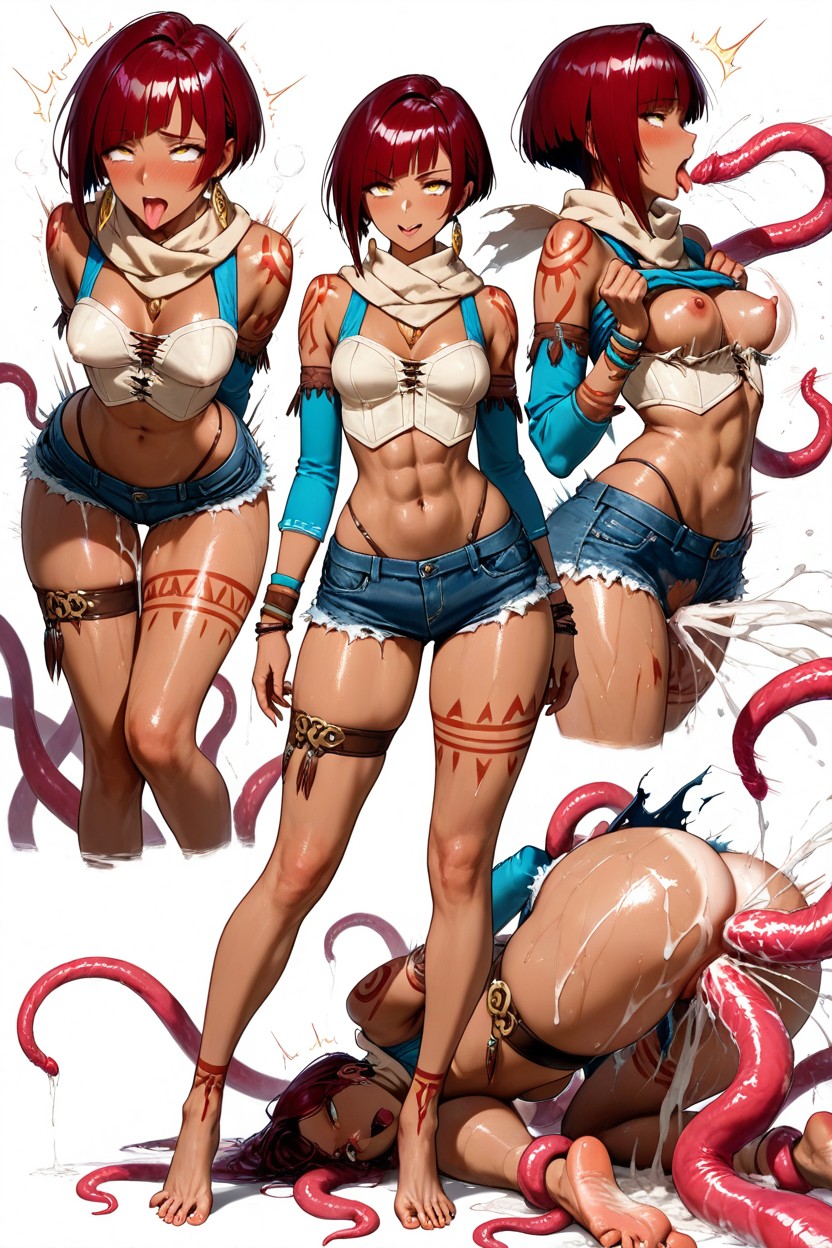 Abs, Ahegao, Tribal Outfit & Tattoos & Jewelry Hentai AI Porn