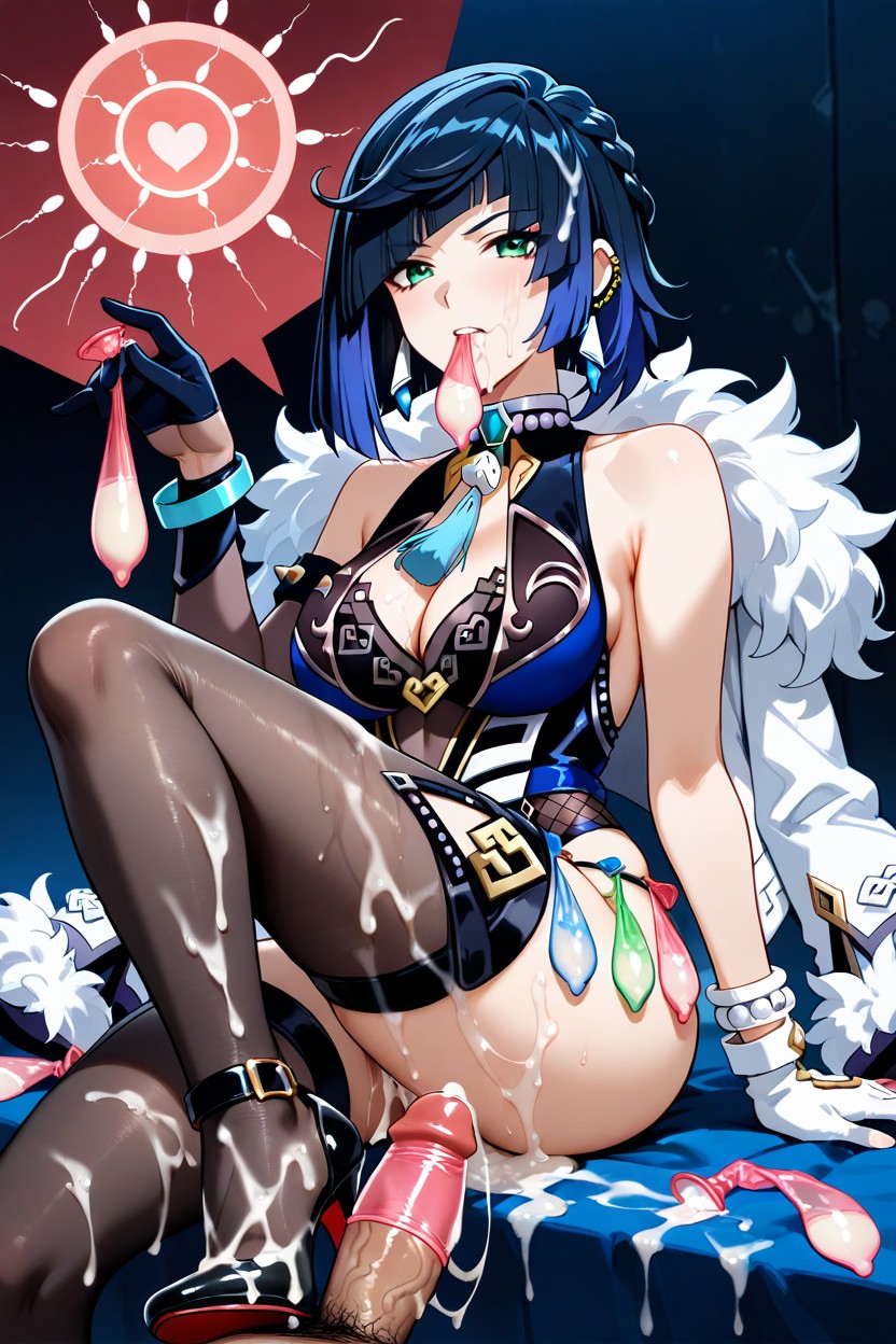 Used Condom Waistband, Cinturón De Condones Usados, Used Condom Thigh Ring Hentai IA