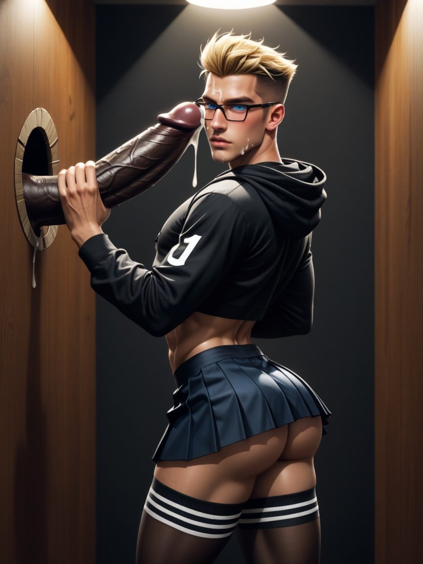 Choker, Smooth Skin, Glasses AI Gay Porn