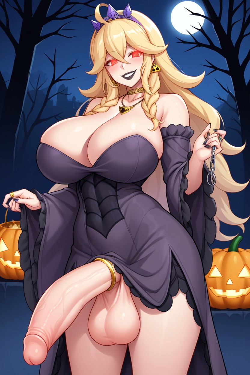 Large Breasts, Tiara, Red Eyes Shemale AI Porn