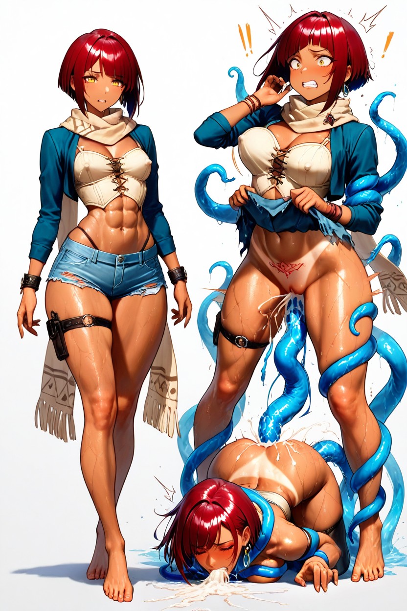 Tribal Outfit & Tattoos & Jewelry, Torn Outfit, Swarm Hentai AI Porn