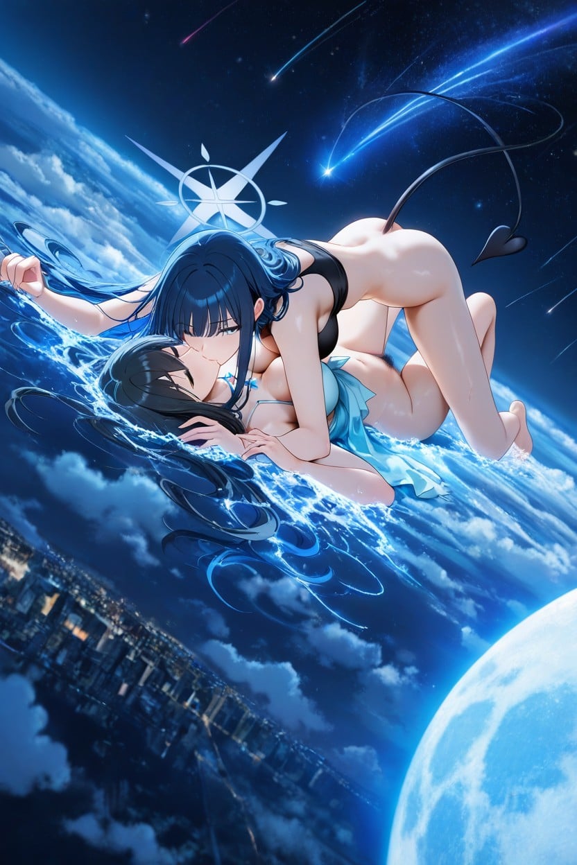 Bottomless, Pubes, Blue Eyes Hentai AI Porn