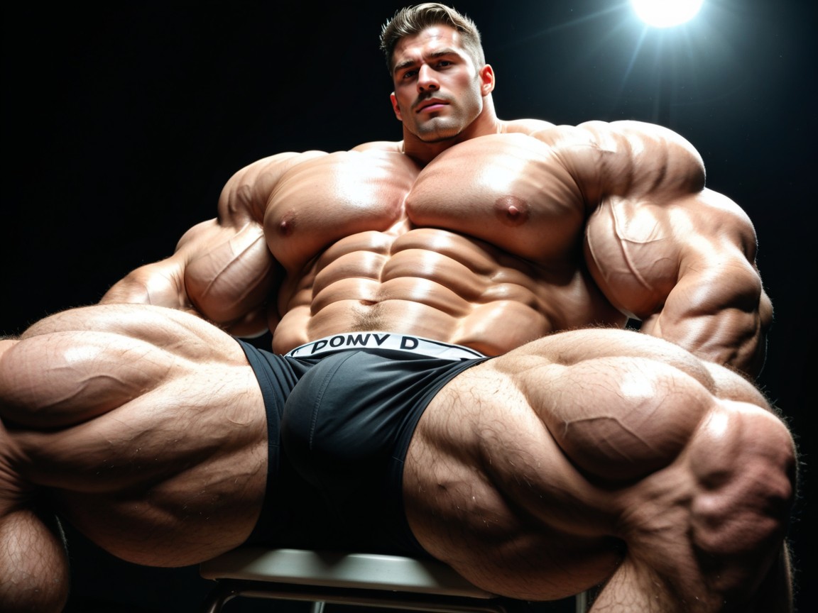 Huge Pecs, Hdr, Black Background AI Gay Porn
