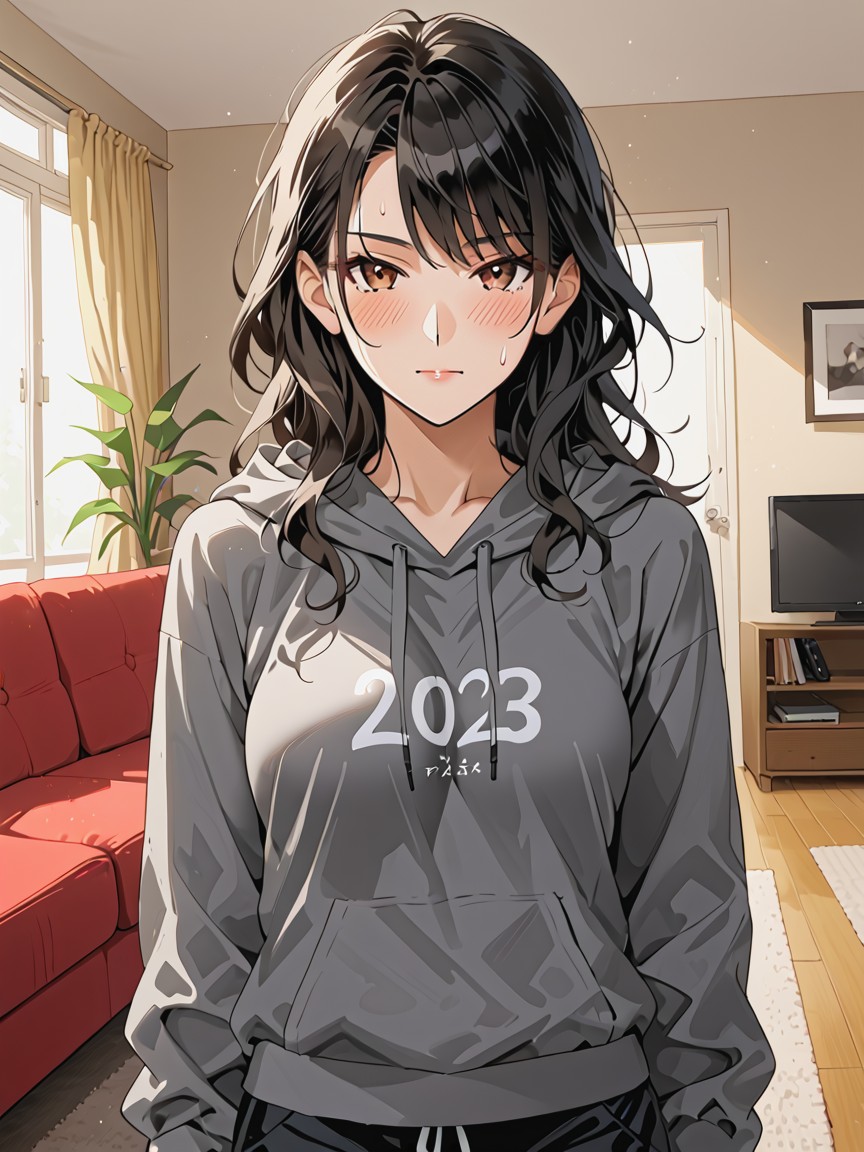 Outline, Black Hair, Female Hentai AI Porn