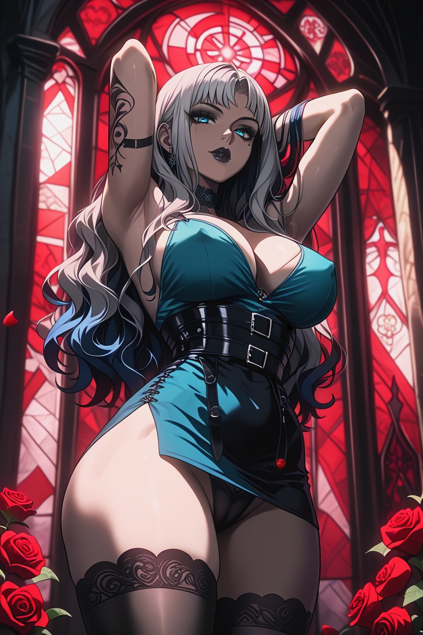 Dark Makeup, Side View, Camel Toe Hentai AI Porn