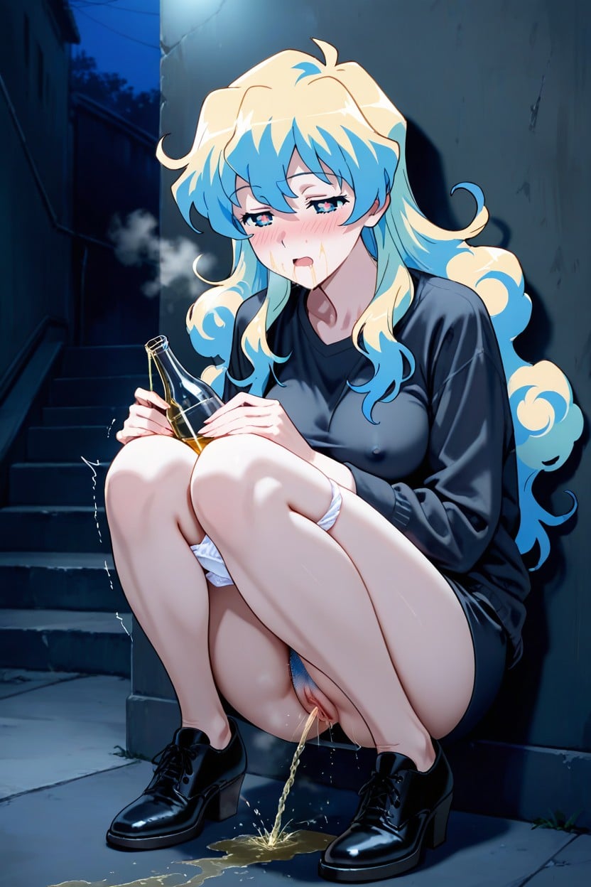 Borracho, In The Alley, Half Closed Eyes Hentai IA