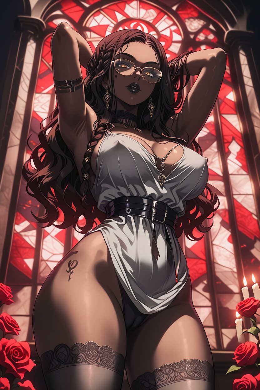 Black Nails, Large Breasts, Black G String Hentai AI Porn