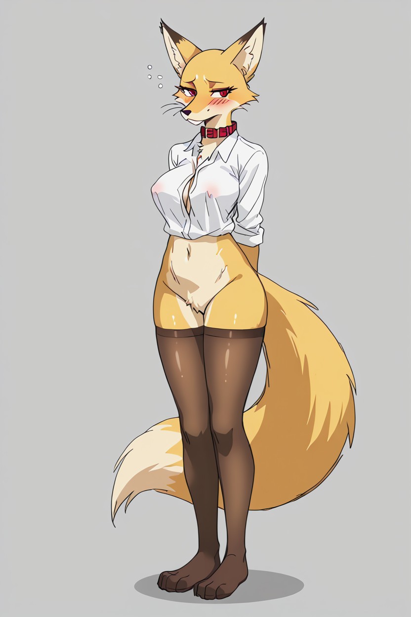 No Panties, Really Long White Shirt, Bald Furry IA