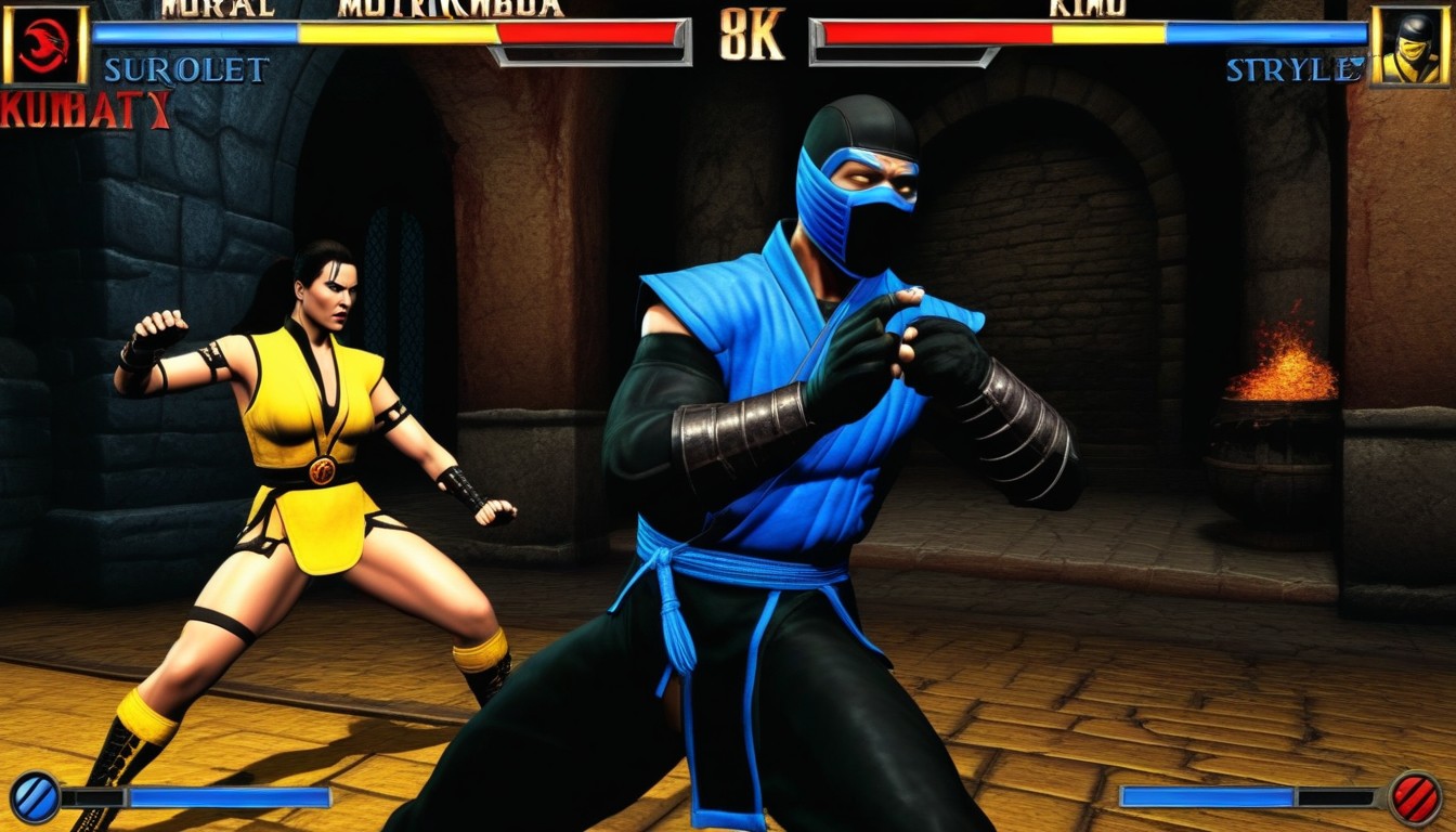 Health Bars, 25+, Sub-zero Vs Scorpion Fighting In Mortal Kombat Game AI Porn
