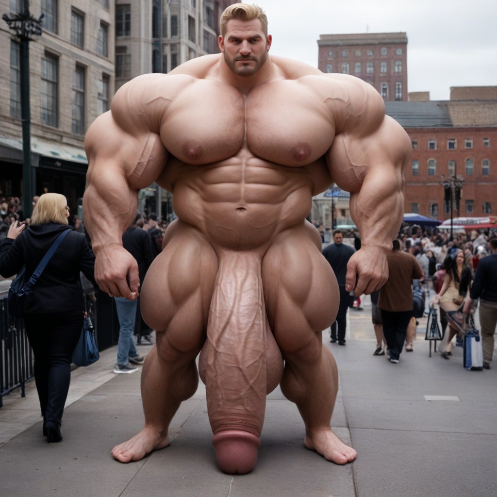 Long Legs, Flaccid Cock Bigger Than Leg, Veiny Hyper Muscles AI Gay Porn