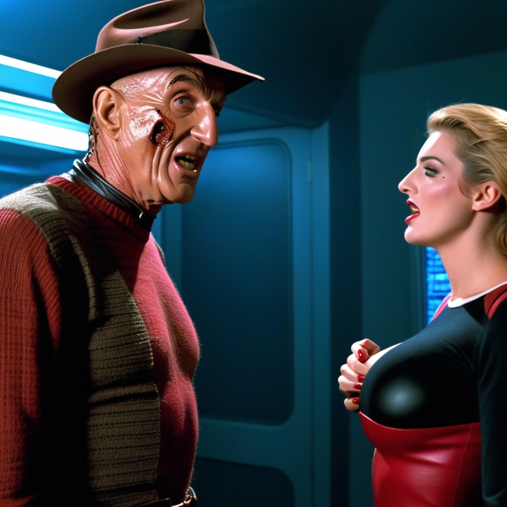 Bridge Of The Starship Voyager, 25+, Freddy Krueger Holds A Woman Breasts Porno IA