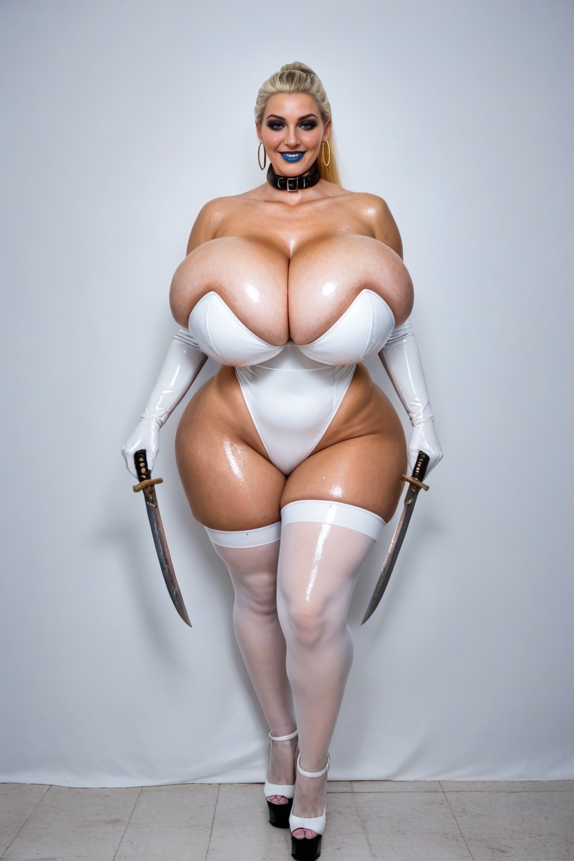Very Large Hips And Thighs, Hyper Thighs, Horny Facial Expression AI Porn