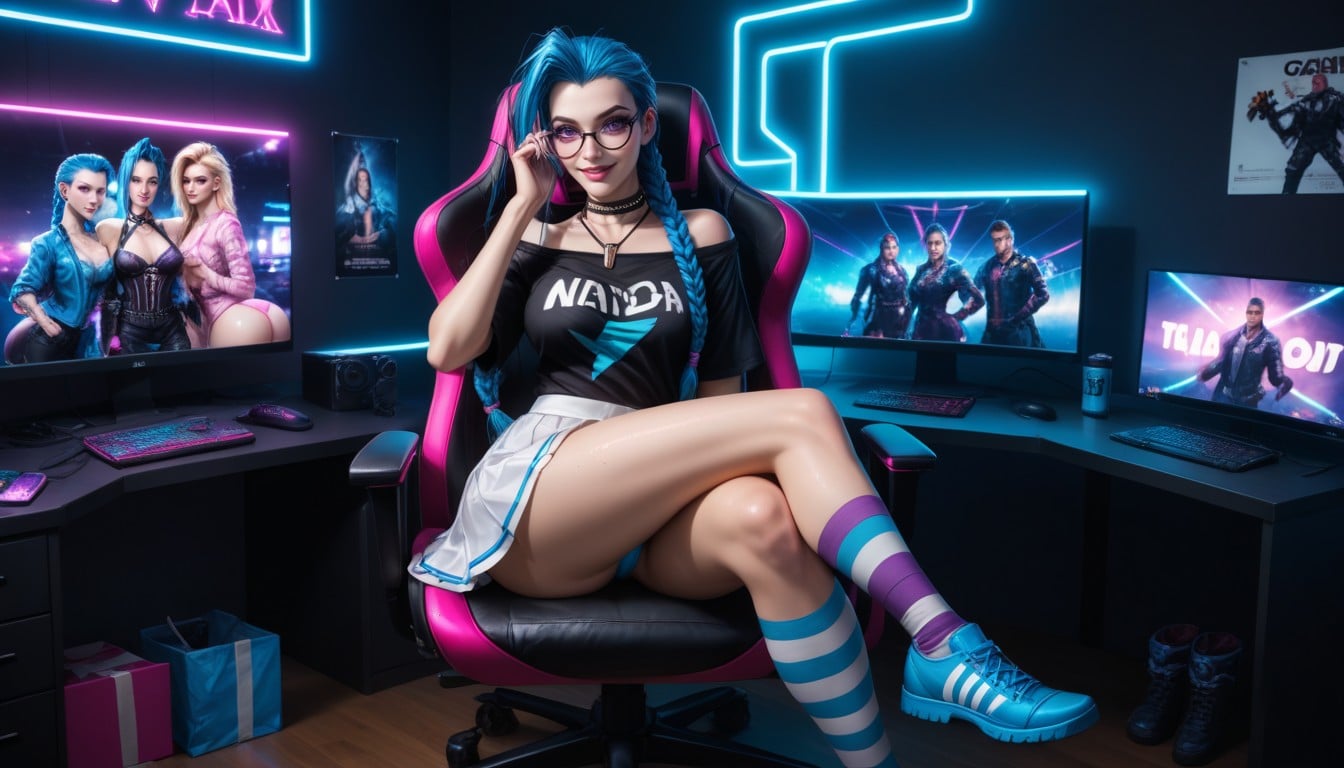 Purple Eyes, Rgb Lights, Round Ass Porno IA