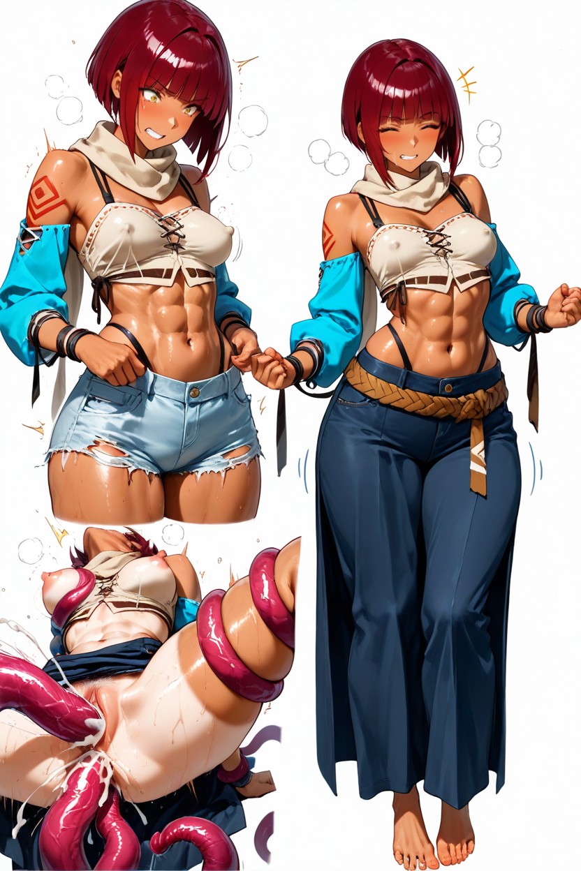 Anal, Masterfully Refined Smooth Phalanx Faces Eyes Skin Penetrations Genitals Lighting White Background, Beige Scarf Hentai AI Porn