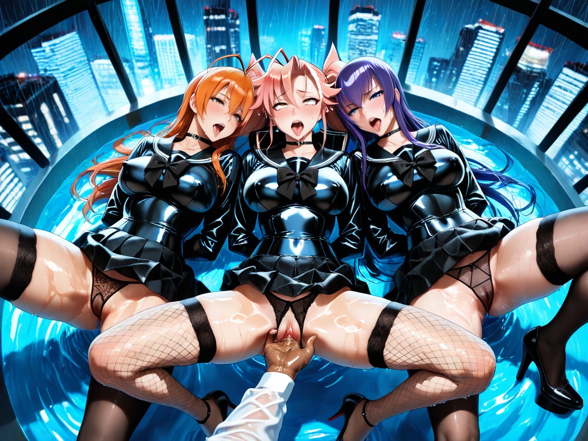 Rounded Breast, Seethrough Fishnet Stockings, Very Aesthetic Hentai AI Porn