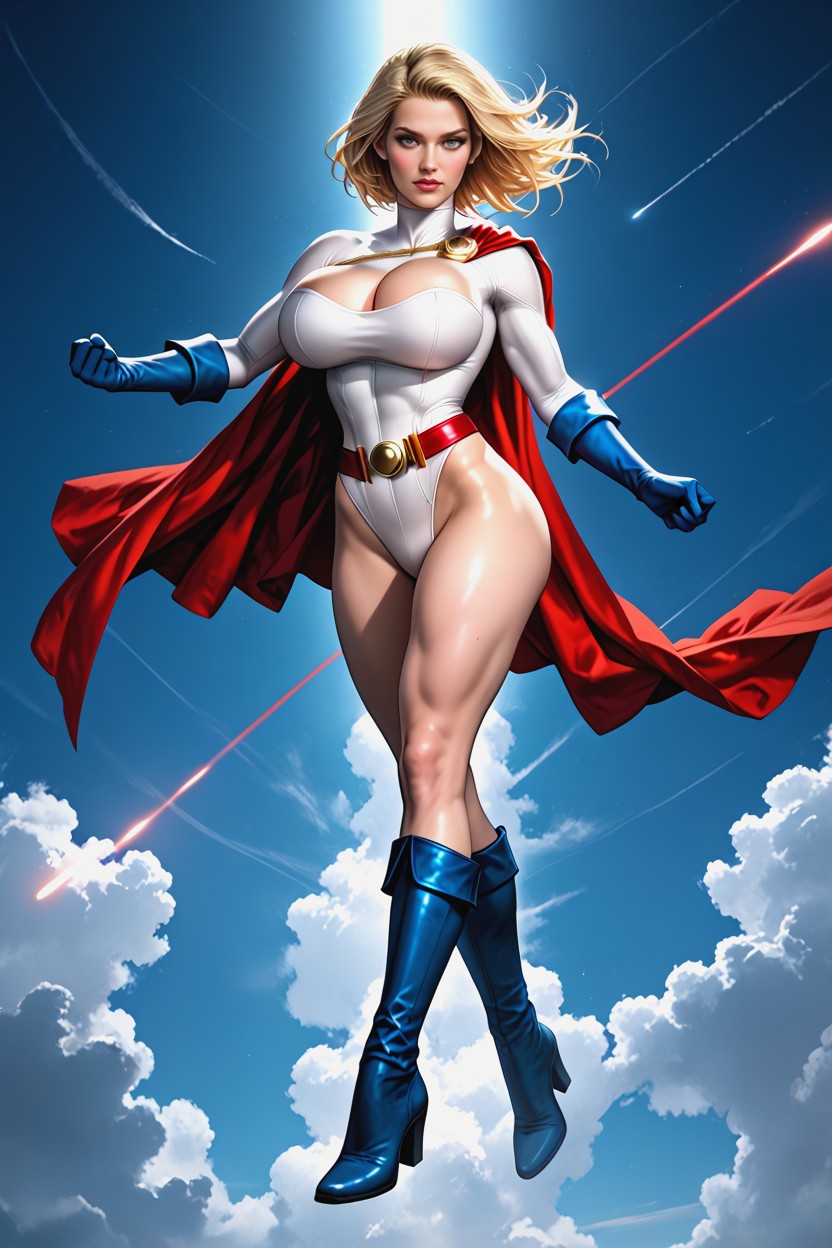 Blonde Hair, Arched Back, Powergirl From Dc Comics Hentai AI Porn