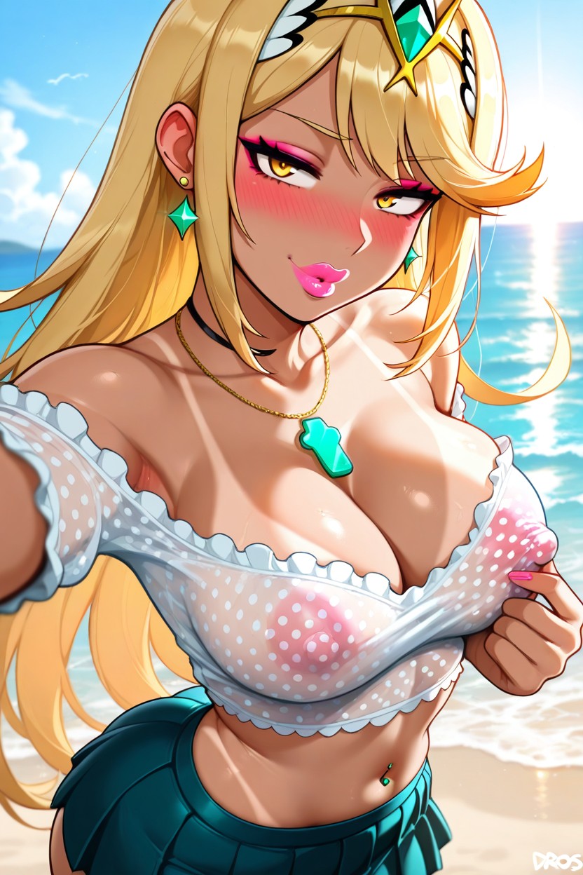 Fat Lips, Nipple Outline, Round Breasts Hentai IA