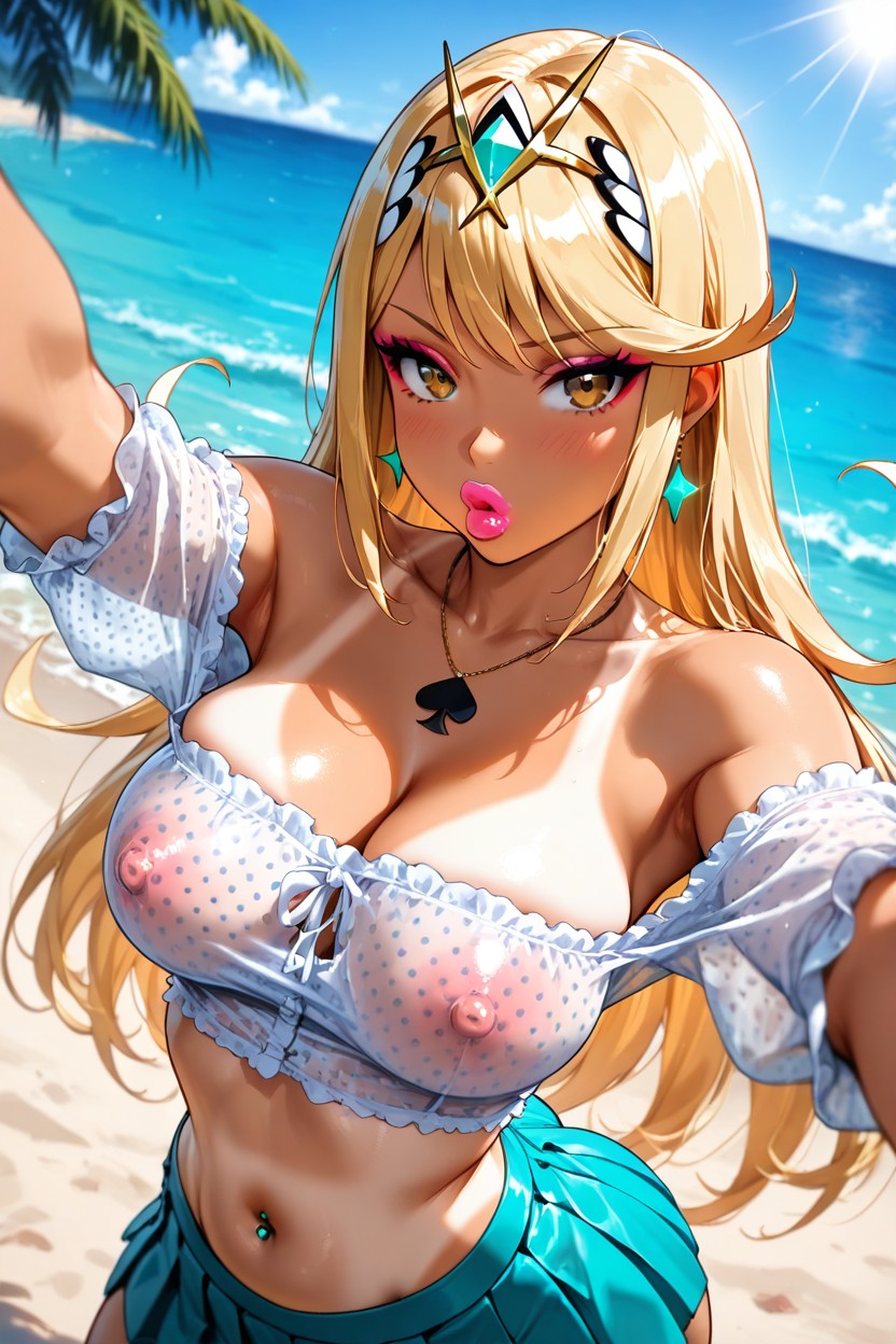 Bare Shoulders, Sexy Thick Thighs, Full Lips Hentai AI Porn