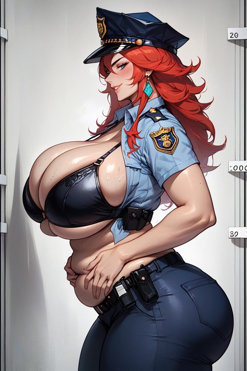 Deep Cleavage, Thick, Oiled Body Hentai AI Porn