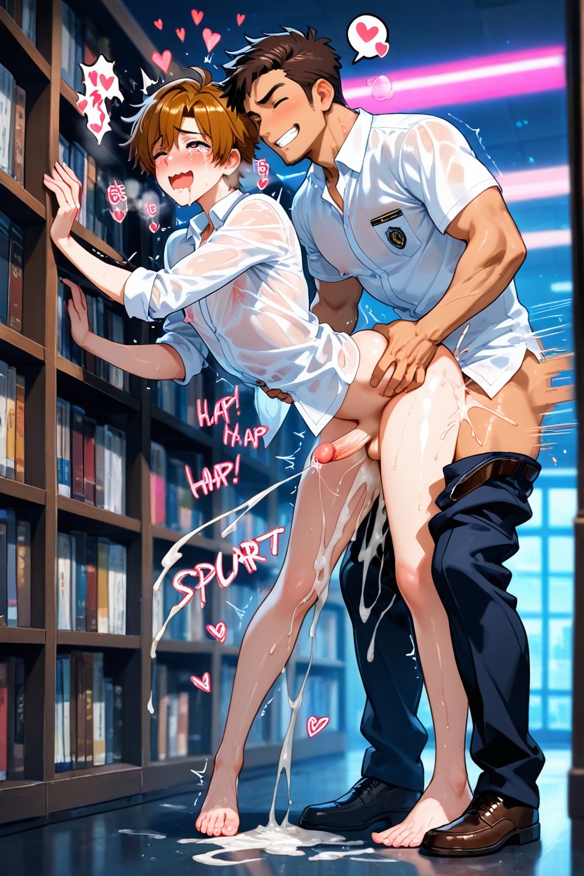 18+, Brown Haired, Sweaty AI Gay Porn