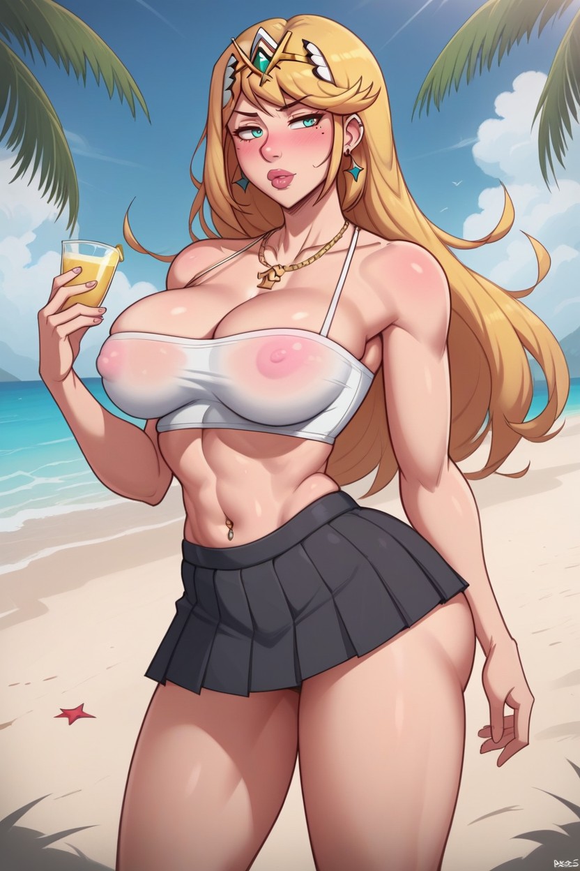 Gold Blonde Hair, Cute, Puffy Lips Hentai AI Porn