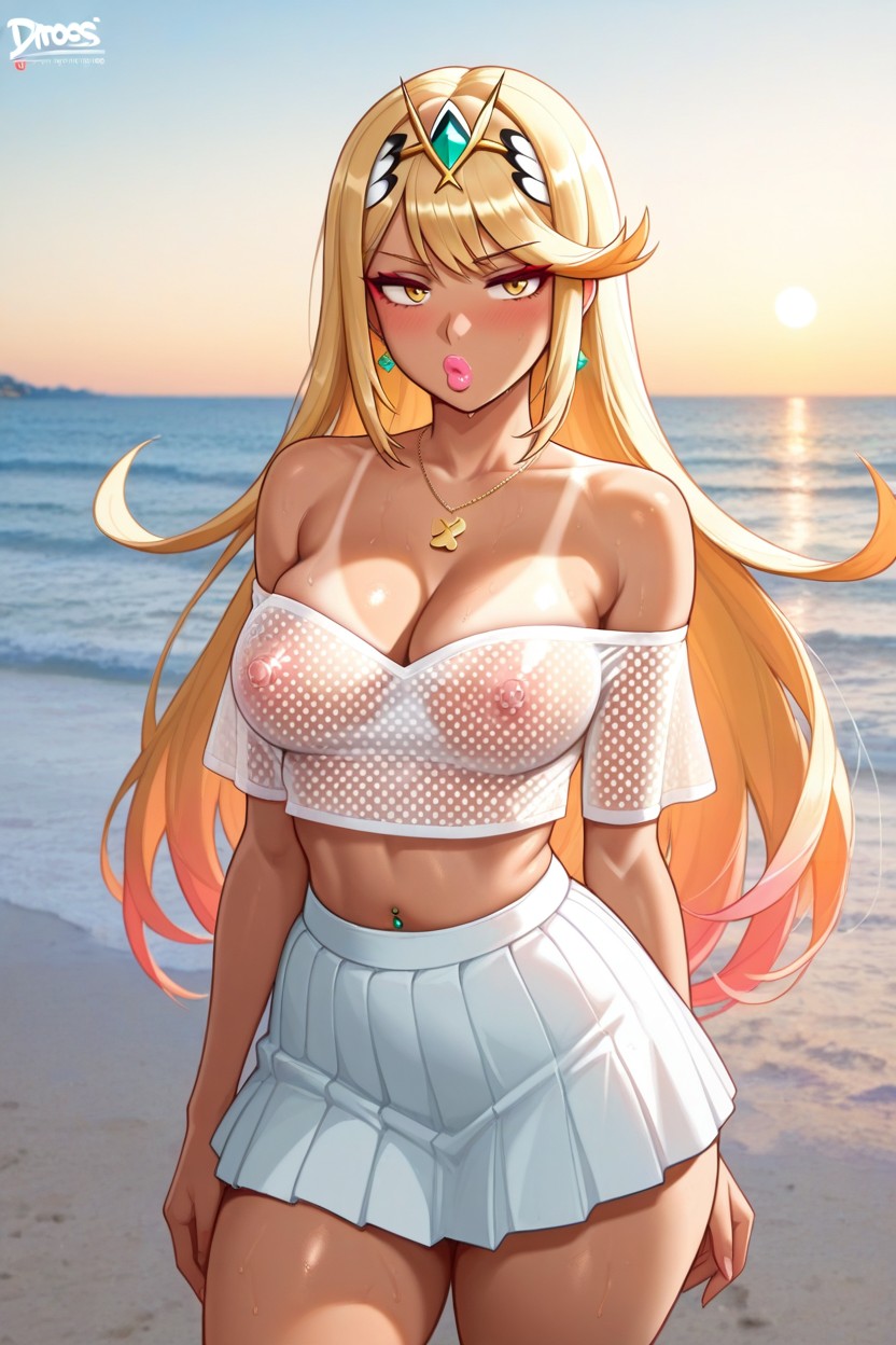 Sexy Figure, Artist Dross Artstyle, Busty Cleavage Hentai AI Porn