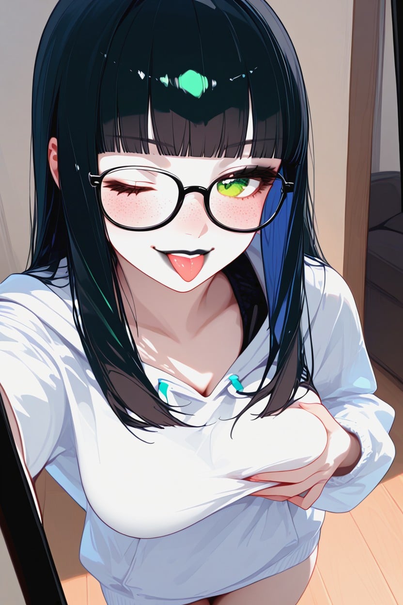 Selfie, Tongue Out, Body Blush Hentai AI Porn