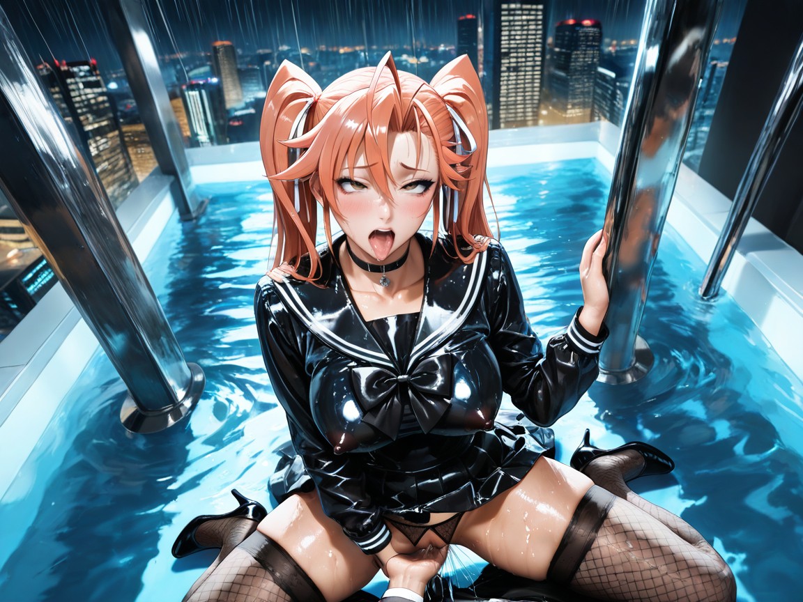 Wet Clothes, Skinny, Three Women Hentai AI Porn
