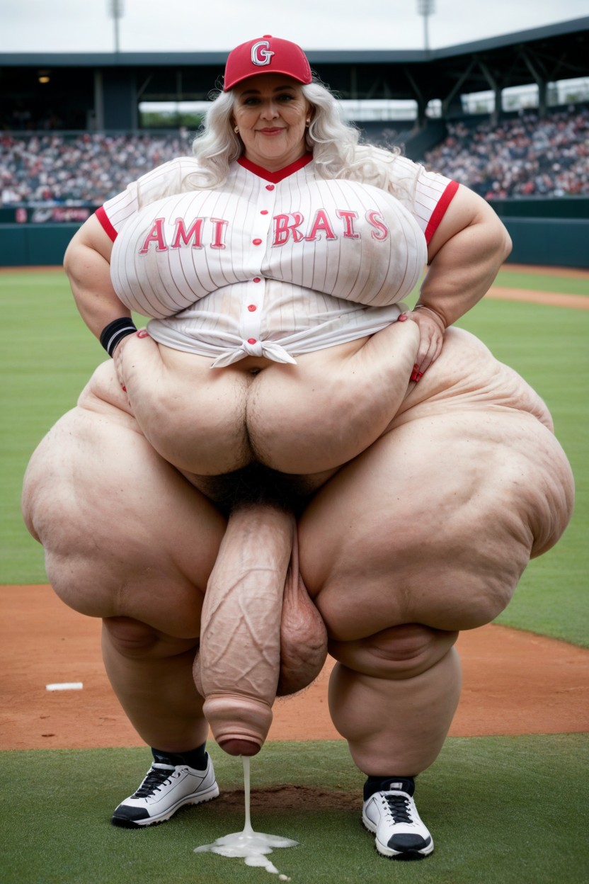 Impossibly Huge Ass, Baseball Stadium, Cellulite Arms AI Porn