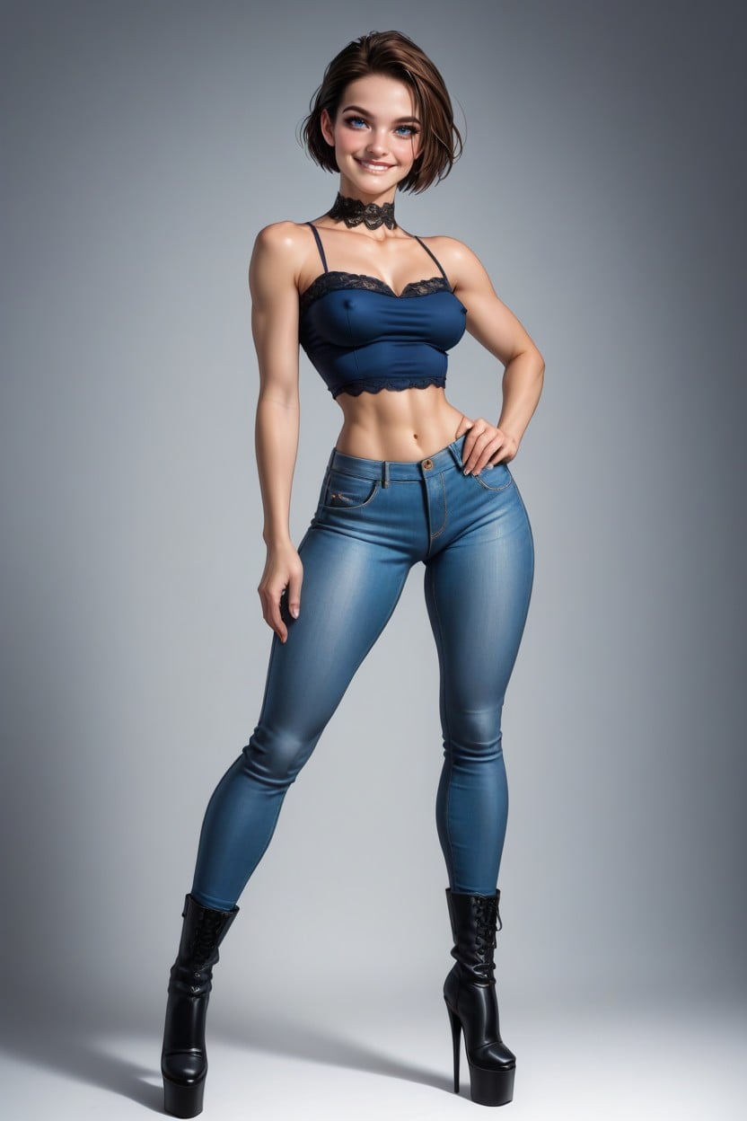 Hyper Detailed Texture, Perfect Eyebrows, Lean Hips Hentai AI Porn