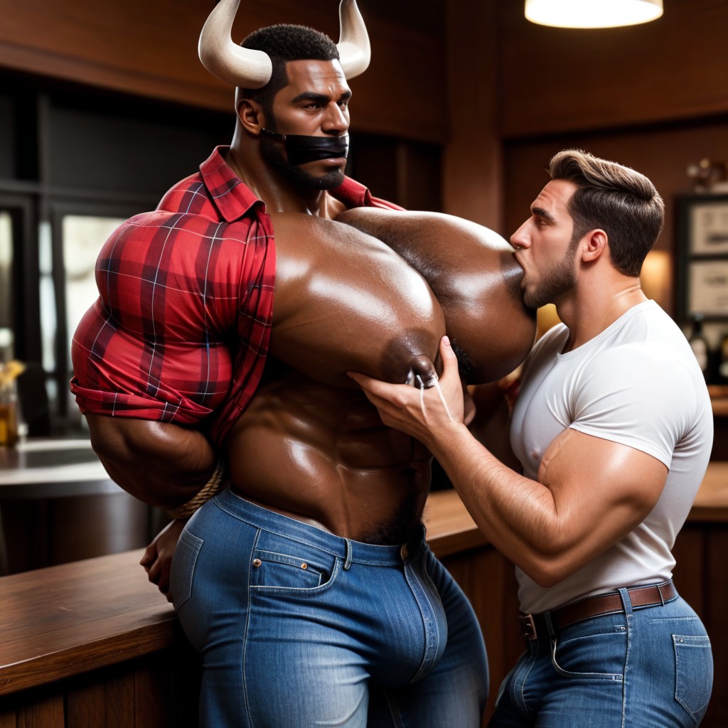 Angry, Greedily Sucking Milk Out Of Boob, Black Skin AI Gay Porn