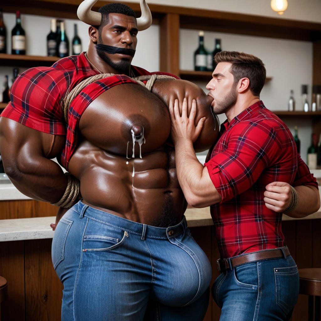 Nipple Pinch, A Lot Of Chest Hair, Brown Skin AI Gay Porn