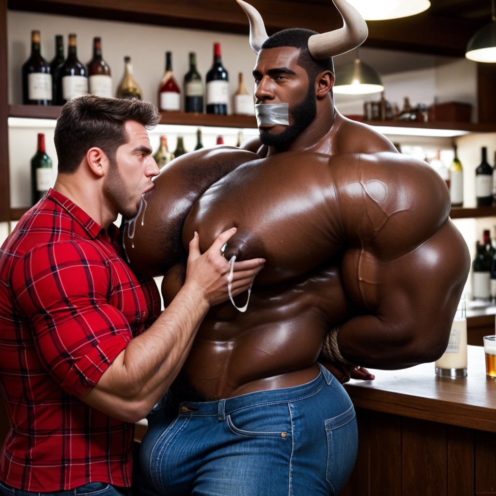A Lot Of Chest Hair, Black Skin, Hyper Breasts AI Gay Porn